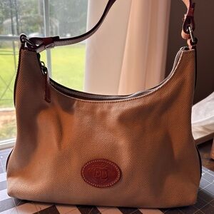 Dooney & Bourke Tan and Brown Leather Shoulder Bag